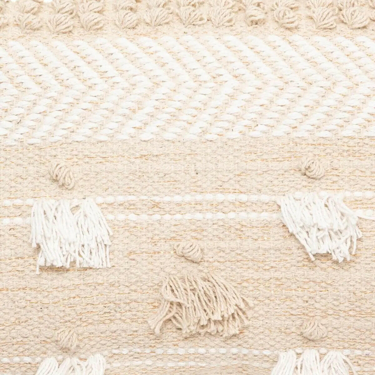Coussin Beige Coton/Boule 30x50 cm - Alisdom