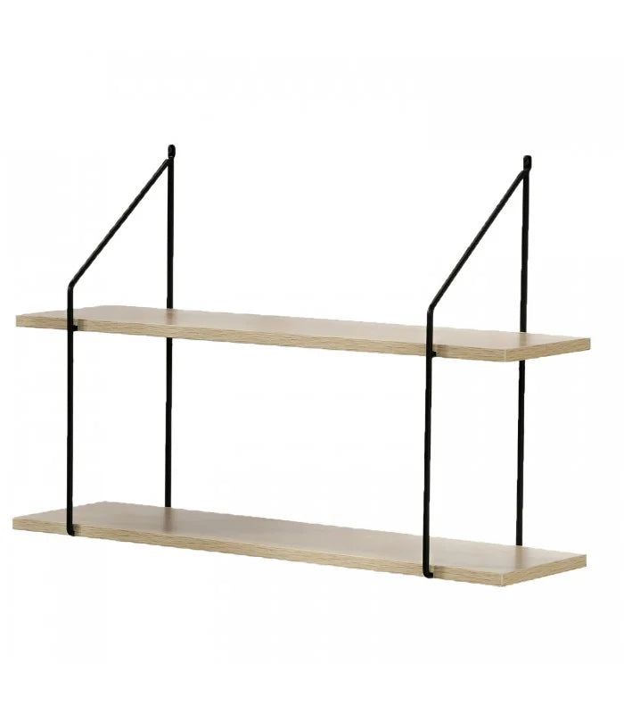 Étagère Murale 2 Niveaux - L60 x H40 cm