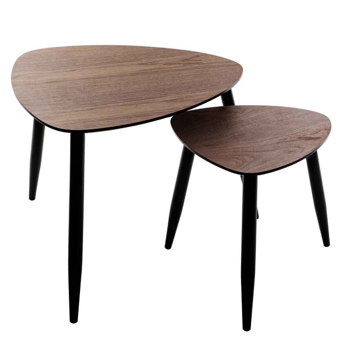 Set de 2 Tables Basses en Noyer - Alisdom