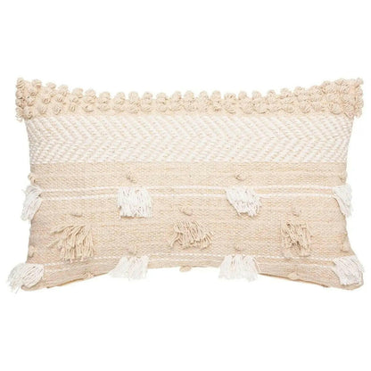 Coussin Beige Coton/Boule 30x50 cm - Alisdom