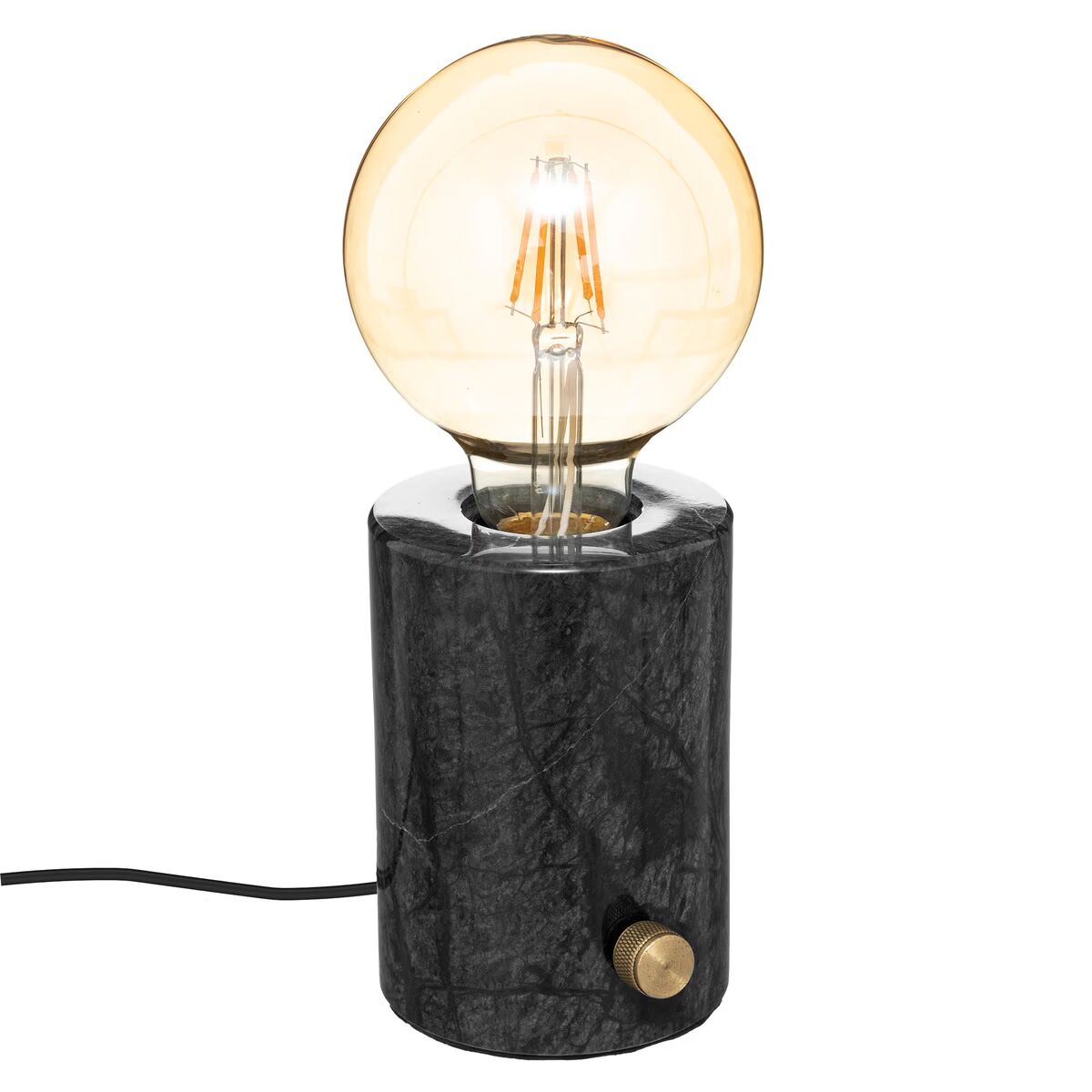 Lampe de Chevet en Marbre Noir avec Socle D11.5 cm - Alisdom