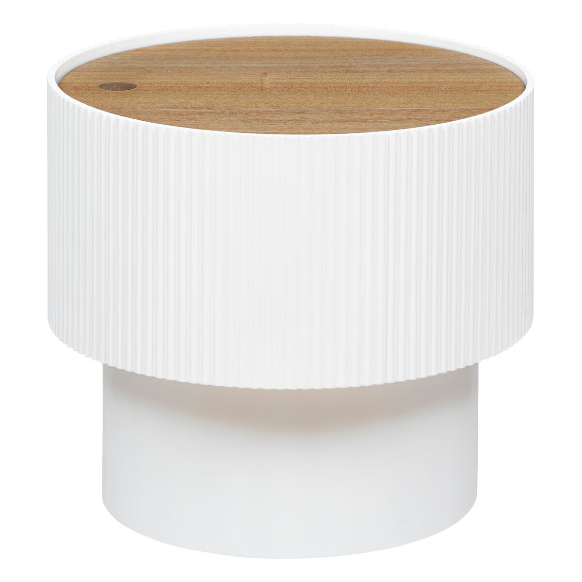 Table d’appoint D38.5 cm Effet Placage Blanc - Alisdom