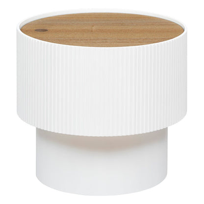 Table d’appoint D38.5 cm Effet Placage Blanc - Alisdom