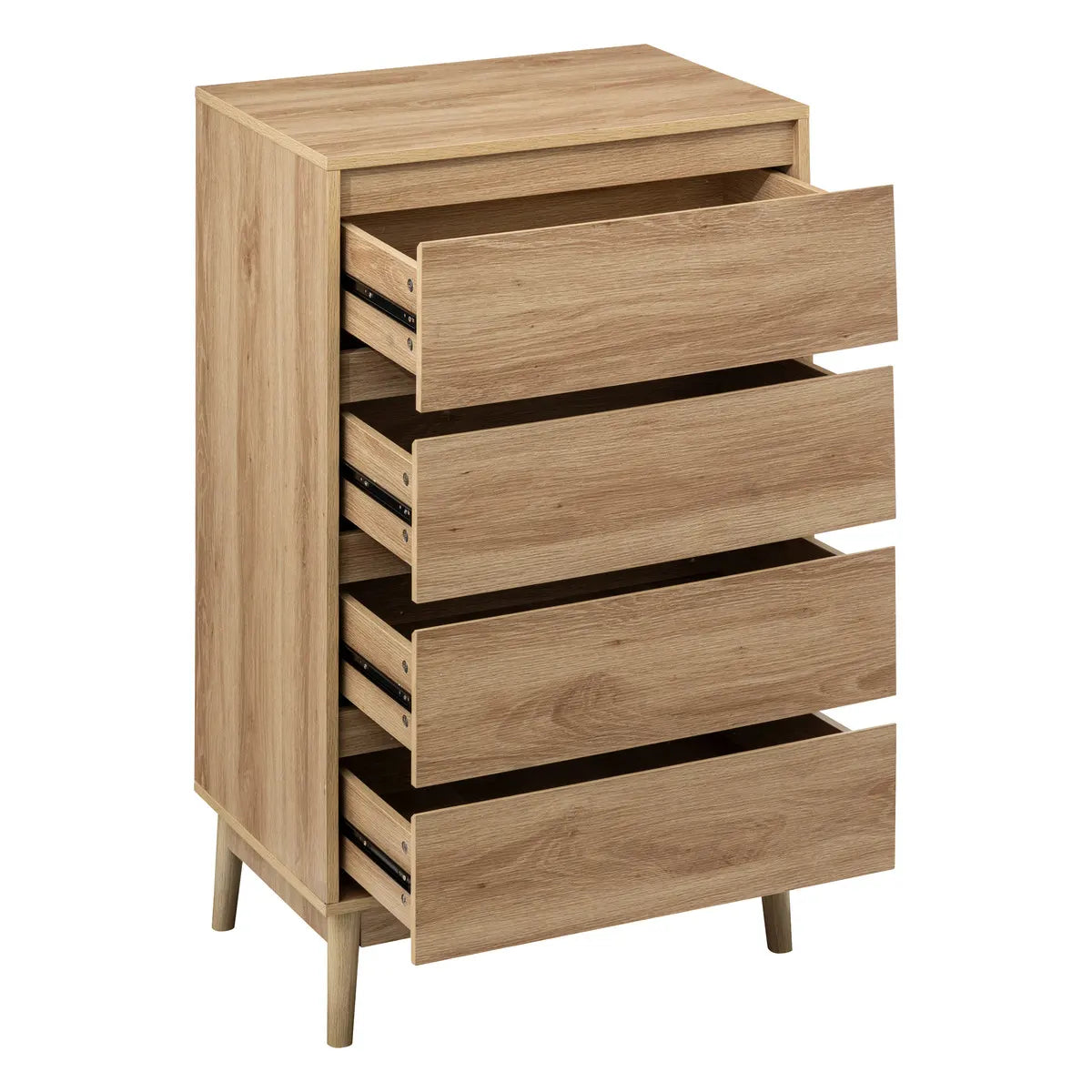 Commode Scandinave en Bois avec 5 Tiroirs