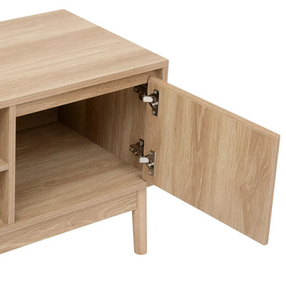 Meuble TV Scandinave en Bois Clair avec Rangements