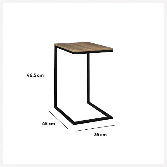 Table d'Appoint Industrielle en Bois et Métal