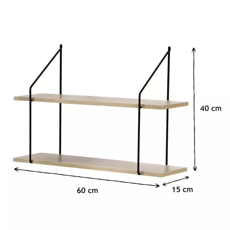 Étagère Murale 2 Niveaux - L60 x H40 cm