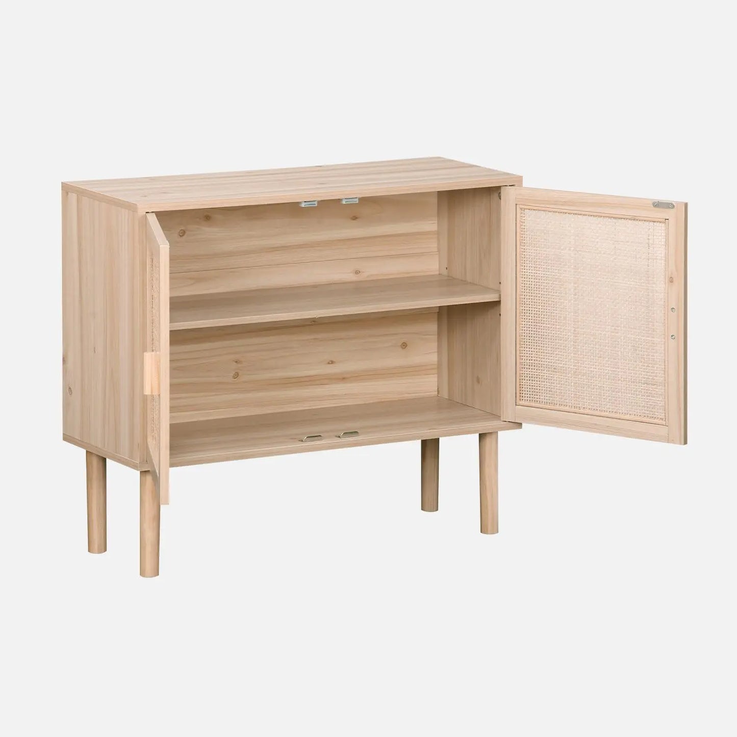 Buffet en Bois et Rotin