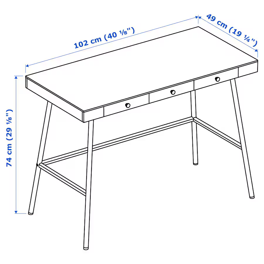 Bureau en Bambou avec Pieds Métalliques