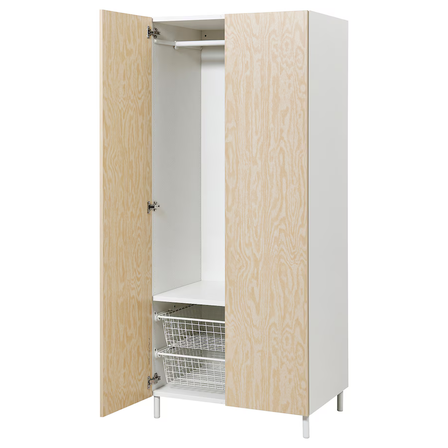 Armoire effet Pin avec 2 Portes 80 x 57 x 191 cm