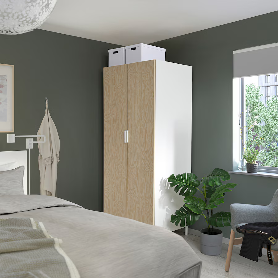 Armoire effet Pin avec 2 Portes 80 x 57 x 191 cm